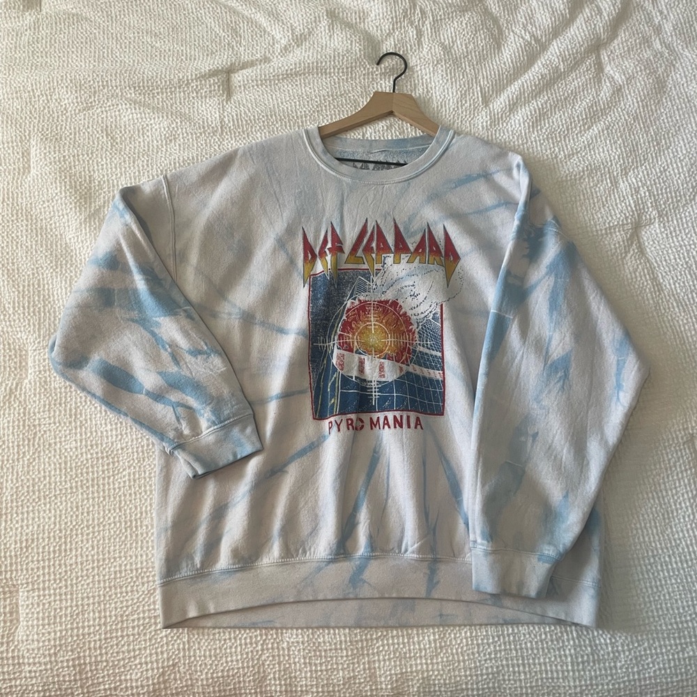 🔥 Def Leopard Urban Outfitters Graphic Crewneck Sweatshirt Oversized S/M 🔥